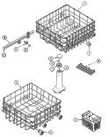 TRACK & RACK ASSEMBLY Diagram and Parts List for DDW361RAW  Amana Dishwasher