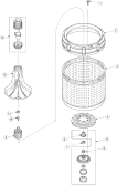 AGITATOR, DRIVE BELL, WASHTUB AND HUB Diagram and Parts List for ALW895SAW PALW895SAW1 Amana Washer