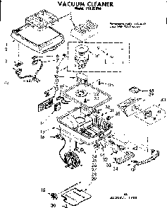 Base Assembly Diagram and Parts List for 11620990  Kenmore Canister Vacuum