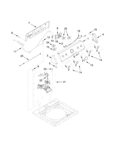 Controls And Water Inlet Parts Diagram and Parts List for MVWC415EW1  Maytag Washer