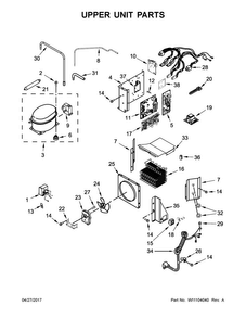 Upper Unit Parts Diagram and Parts List for JS48PPDUDE01  Jenn-Air Refrigerator