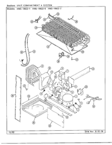 Unit Compartment & System Diagram and Parts List for 19822-7  Admiral Refrigerator