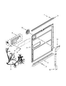 Inner Door Parts Diagram and Parts List for JDB9800CWS1  Jenn-Air Dishwasher