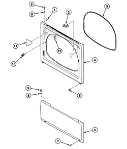 Front Panel Diagram and Parts List for SSE707QF  Speed Queen Dryer