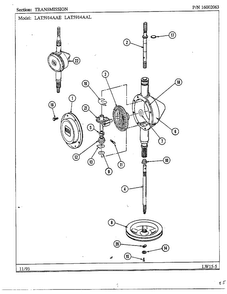 Transmission Diagram and Parts List for 6359  Maytag Washer