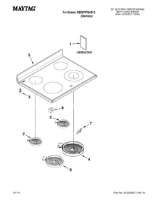 Cooktop Parts Diagram and Parts List for MER6757BAS15  Maytag Range