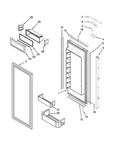 Refrigerator Door Parts Diagram and Parts List for JF42NXFXDW04  Jenn-Air Refrigerator