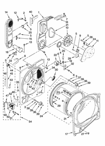 Bulkhead Parts Diagram and Parts List for MGD6600TQ1  Maytag Dryer