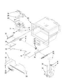 Freezer Liner Parts Diagram and Parts List for MFI2665XEM3  Maytag Refrigerator