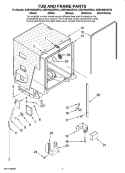 TUB AND FRAME PARTS Diagram and Parts List for ADB1500AWZ10  Amana Dishwasher
