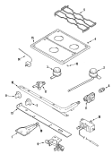 TOP & GAS CONTROLS Diagram and Parts List for CLY1610ADB  Magic Chef Range