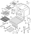 OVEN / BASE Diagram and Parts List for JES9750AAB  Jenn-Air Range