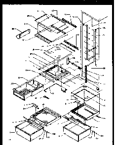 Refrigerator Shelving And Drawers Diagram and Parts List for SXDE27NPL-P1162204WL  Amana Refrigerator