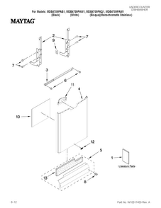 Door And Panel Parts Diagram and Parts List for MDB4709PAB1  Maytag Dishwasher