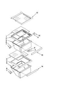 Refrigerator Shelf Parts Diagram and Parts List for CS22CFXTS05  Crosley Refrigerator