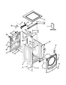Top And Cabinet Parts Diagram and Parts List for MHW4100DW0  Maytag Washer