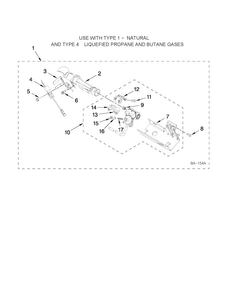8557891 Burner Assembly Diagram and Parts List for MGDB850WL0  Maytag Dryer