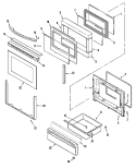 DOOR / DRAWER Diagram and Parts List for MES5870ACW  Maytag Range