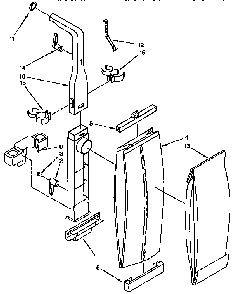 Bag Housing And Handle Parts Diagram and Parts List for 1163036490C  Kenmore Upright Vacuum