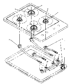 Gas Components Diagram and Parts List for AKS30WW-P1142501NW  Amana Cooktop