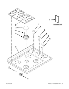 Cooktop Parts Diagram and Parts List for JDR8895BAW13  Jenn-Air Range