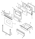 DOOR / DRAWER Diagram and Parts List for MER5530BGW  Maytag Range