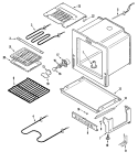 OVEN / BASE Diagram and Parts List for MER5530BGW  Maytag Range