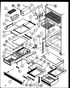 Cabinet Shelving Diagram and Parts List for TZ21Q2E-P1111713WE  Amana Refrigerator