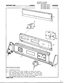 Backguard Diagram and Parts List for 6205A  Norge Washer