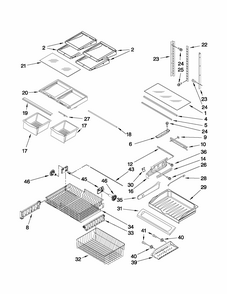 Shelf Parts Diagram and Parts List for G32026PELB5  Maytag Refrigerator