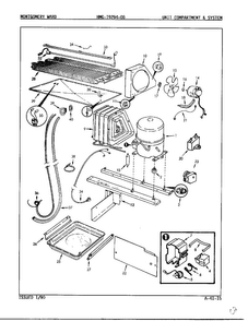 Unit Compartment And System Diagram and Parts List for 19294A  Admiral Refrigerator