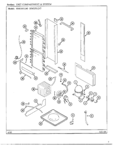 Unit Compartment And System Diagram and Parts List for 501247  Admiral Refrigerator