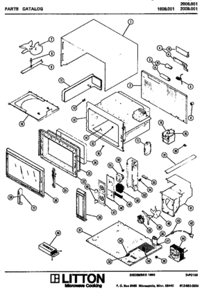 01 - Page 1 Diagram and Parts List for 2008001  Maytag Microwave
