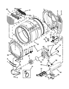 Bulkhead Parts Diagram and Parts List for MDE28PDCYW0  Maytag Dryer