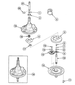 Transmission Diagram and Parts List for SWT621LD  Speed Queen Washer