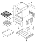 OVEN / BASE Diagram and Parts List for CBR1430BGH  Maytag Range