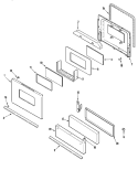 DOOR / DRAWER Diagram and Parts List for CBR1420BGW  Maytag Range