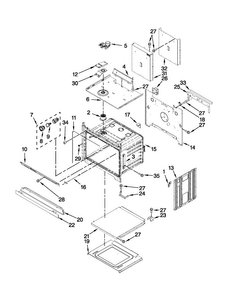 Upper Oven Parts Diagram and Parts List for MEW7627AB00  Maytag Wall Oven