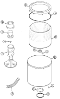 TUB Diagram and Parts List for MAVT634AWW  Maytag Washer