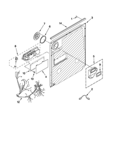 Inner Door Parts Diagram and Parts List for MDBH949AWB2  Maytag Dishwasher