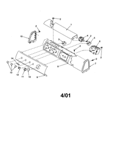 Control Panel Diagram and Parts List for ALW540RMW-PALW540RMW  Amana Washer