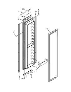 Freezer Door Parts Diagram and Parts List for JS48NXFXDW05  Jenn-Air Refrigerator