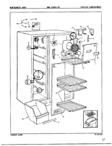 Freezer Compartment Diagram and Parts List for 22894-OA  Admiral Refrigerator