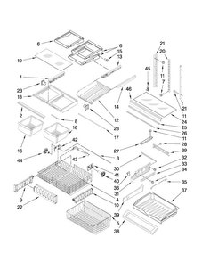 Shelf Parts Diagram and Parts List for MFF2258VEB6  Maytag Refrigerator