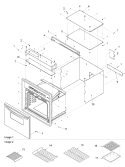 OUTER CABINET & RACKS Diagram and Parts List for AOCS3040CC P1132378NCC Maytag Wall Oven