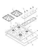MAIN TOP Diagram and Parts List for AKS3030E PAKS3030E1 Amana Cooktop