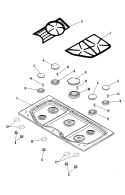 TOP ASSEMBLY Diagram and Parts List for JGC8536ADB  Jenn-Air Cooktop