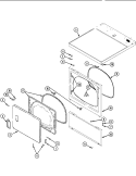 DOOR, FRONT, ACCESS & TOP PANELS Diagram and Parts List for CDG9500W  Crosley Dryer