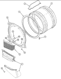 FRONT BULKHEAD, AIR DUCT & CYLINDER Diagram and Parts List for SDE2606AYW  Maytag Dryer