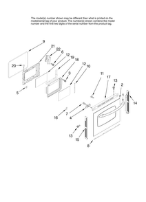 Lower Door Parts Diagram and Parts List for MER6757BAB15  Maytag Range